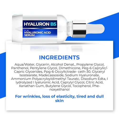 Hyaluronic Acid Serum For Face | Hydrating Serum For Sensitive Skin | Dry Skin Face Moisturizer | Anti Wrinkle Serum With Vitamin B5