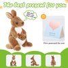 CozyWorld Mother's Day Stuffed Animals Kangaroo Cute Kangaroo Plush Toys with Baby in Pouch for Kids Preschool BirthdayThanksgiving for Kids, Brown, 10.5’’