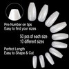 VIVACE Natural Full Cover Coffin 500 Nail Tips 10Sizes,Long Ballerina Nails Acrylic Gel Nail Tips With Clear Plastic Case (Natural Full Cover Coffin)