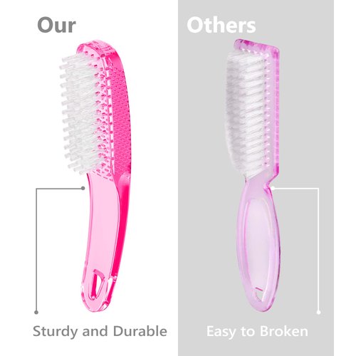Larbois Nail Brush for Cleaning Fingernails, 4Pack Handle Grip Nail Brushes Fingernail Brush for Cleaning Nail Scrub Brush for Toes and Nails Women Men (Color1)