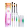 KEMEISI 3PCS Acrylic Nail Brush Set, Size 06/10/14 Kolinsky Nail Art Brushes for Acrylic Application, Sturdy Handle Oval Shaped Acrylic Powder Nail Design Tools for Professional Manicure DIY Home