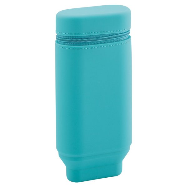 LIHIT LAB A7694-14 Stand Pencil Case, Oval Type, Light Blue