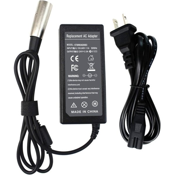 Easy&Fine 24V 2A XLR Electric Scooter Battery Charger for GoGo Mobility Scooter,Go-Go Elite Traveller SC40E/SC44E,Pride Mobility,Wheelchairs,Jazzy Power Chair & Plus Ezip Mountain Trailz,Schwinn
