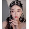 Xerling Transparent Crystal Beads Tassel Cap Headpiece 1920s Flapper Layered Head Chains Wedding Bridal Head Jewelry Cleopatra Hair Accessories for Women