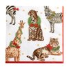 Entertaining with Caspari Luncheon Napkins, Wild Christmas, Ivory, Pack of 20
