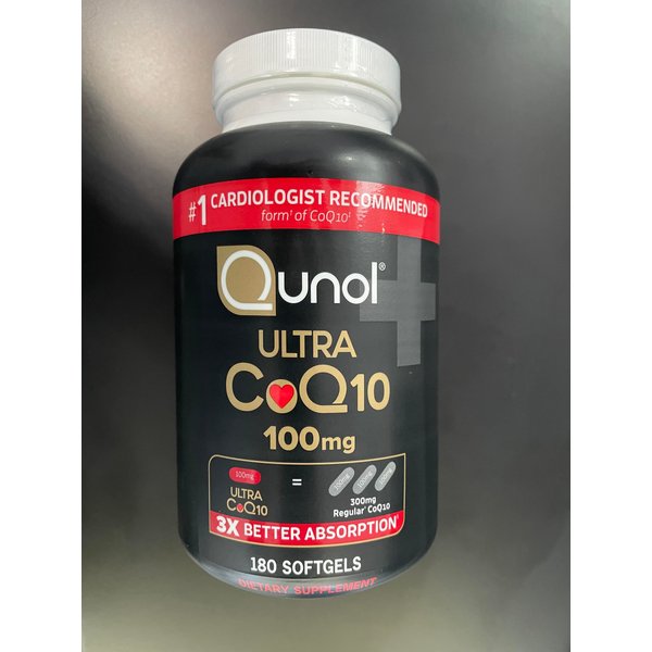 Qunol CoQ10 100mg Softgels Ultra 3X Better Absorption Coenzyme Q10 Supplements - Antioxidant Supplement for Vascular and Heart Health & Energy Production - 6 Month Supply - 180 Count