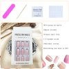 White French Tip Press on Nails Short Oval Fake Nails Press on Nails Daily Wear Simple Glue on Nails Light Pink Full Cover False Almond Nails Acrylic Stick on Nails for Women 24 Pcs