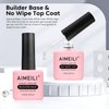AIMEILI Soak Off Hema-Free Gel Nail Polish Builder Base and No Wipe Top Set - 2 x 15ml