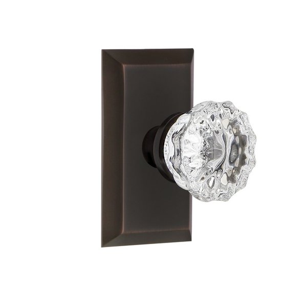 Nostalgic Warehouse Studio Plate with Crystal Glass Knob, Single Dummy, Timeless Bronze