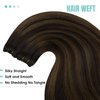 YoungSee Sew in Hair Extensions Brown Weft Hair Extensions Human Hair Dark Brown Mix Medium Brown Highlights Human Hair Weft Extensions Sew in Real Hair Extensions No Tangle 100G 22In