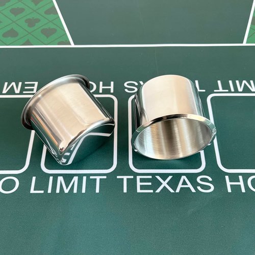 SEETOOOGAMES Drop-in Cup Holder Insert - 2 Pack Stainless Steel Poker Table Drink Holder Replacement for Casino Game Desk, Couch, Car, Boat, Sofa, Benches, Truck