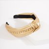 Wiwpar Knotted Headbands for Women Fashion Wide Headband Vintage Knotted Head Band Hair Hoop Hair Accessories with Metal Chain (Gold)