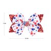 Koolgil 4Th of July Independence Day Amercian Flag Element Hair Clip Double Layer Swallowtail Bowknot Hair Clip and Stripe Stars Hair Clip for Children and Young Women (B-Red White)