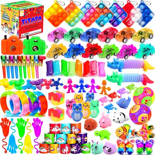 100 Pcs Party Favors for Kids, Return Presents for Birthday, Goodie Bags Treasure Box Mini Fidget Toys for Classroom Rewards, Small Presents Bulk