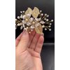 Gold Wedding Hair Comb-Handmade Bridal Hair Clip Wedding Hair Accessories for Women (Gold)