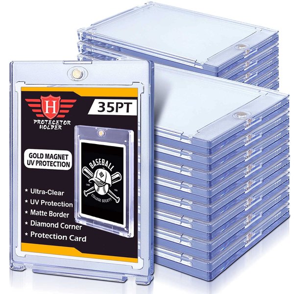 20 ct Magnetic Card Holders for Trading Cards, 35 pt Card Case fit for Standard Cards, MTG Cards, Sports Cards, Baseball Cards Toploaders