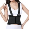 Lumbar Support Belt with Suspenders for Women - Black (Size XL)