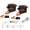 DSPOWER 2PCS 21G Mini Digital Servo, Steering Gear Full Metal Gear Micro RC Servos Motor Kit with 25T Servo Horn for 1/18 1/16 1/14 RC Car Model Boat Fixed-Wing Helicopter Airplane Robot Toy