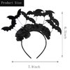 Halloween Black Bat Headband and One Bat Masquerade Mask for Women Bat Halloween Dress Up Costume Accessories