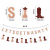 Ushinemi Nashville Bachelorette Party Decorations, Funny Lets Get Nashty Bachelorette Banner, Rose Gold Nashville Party Supplies