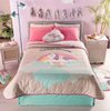 JORGE’S HOME FASHION New Pretty Collection Unicorn Kids Girls Reversible Comforter Set 3 PCS Twin Size