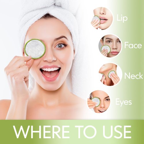 Sopurrrdy 28 Pack Reusable Cotton Rounds with Washable Laundry Bag and Round Box|Travel Essentials for Skincare, Makeup Remover Pads and Storage|Reusable Makeup Remover Pads