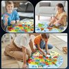 2 Sets Floor Puzzles World and United States Map Puzzles with Poster World and US Geography Jumbo Round Puzzle for Kids 4-8 Geography Educational Learning Toys Puzzles Christmas Birthday Gift 70 Pcs
