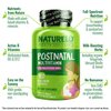NATURELO Postnatal Multivitamin - Supplement for Breastfeeding Women - Plant-Based Vitamin D, Folate, Gentle Iron - for Nursing Mother, Baby - Post Natal Lactation Support (180 Count (Pack of 1))