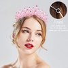 TOBATOBA Tiara Crown Pink Tiaras for Women Princess Tiara Wedding Crown for Bride Queen Crown Pageant Crown Birthday Crown Birthday Tiara for Women Crystal Tiara for Prom Halloween Cosplay Party