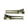 ALL in ONE Double Prong Pin Curl Setting Section Hair Clips Metal Alligator Clips for DIY Craft (Silver - 100pcs)