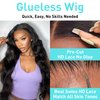 MENTOR Glueless Wigs Human Hair Wear and Go Glueless Wig for Beginner Pre Plucked Pre Cut Lace Front Wigs Body Wave 6x4 HD Lace Closure Wig Human Hair for Black Women 200% Density 20 inch