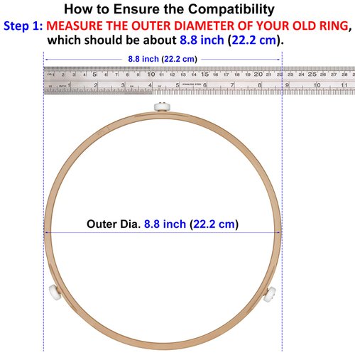 Jolaxy 8.8" Microwave Turntable Ring with 15 mm Rollers, Microwave Oven Tray Support, Glass Plate Rotating Roller Ring, Ring Outer Diameter 8.8 inches (22.2 cm), Roller Height 15 mm