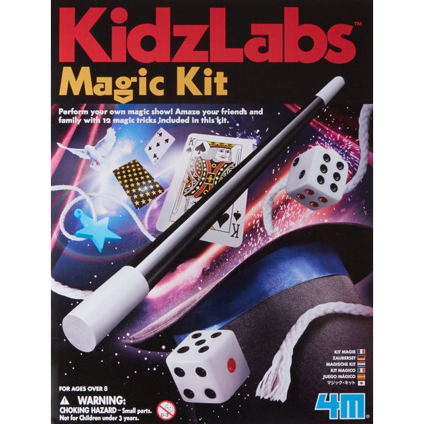 4M Kidzlabs Magic Kit - Learn DIY 12 Magician Tricks & Illusions Gifts for Kids, Boys & Girls