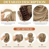 youngways Claw Clip Short Ponytail Messy Bun Hair Piece Bendable Hair Branch Extensions Fluffy Wavy Curly Synthetic Versatile Cream Blonde Hairpieces