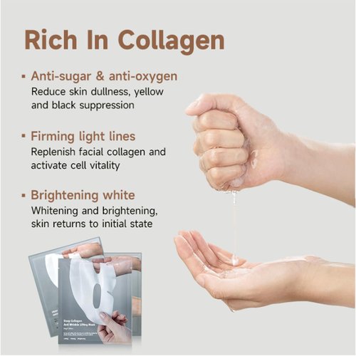 Deep Collagen Overnight Mask, Collagen Face Mask Deep Collagen Anti Wrinkle Lifting Mask Collagen Face Mask Overnight, Korean Collagen Films Lifting Mask for Face