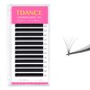 TDANCE Cashmere Easy Fan Lash Extensions Self Fanning Mega Volume Lash Extensions 0.07mm D Curl 18mm Single Length Matte Black Eyelash Extensions(0.07-D,18mm)