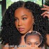 ALLRUN 4x4 Curly Wigs Human Hair Pre Plucked Glueless Kinky Curly Wig Wear N Go Closure Wigs Human Hair For Black Women 180% Density Lace Closure Wig 22 Inch