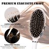 Hair Brush, Boar Bristle Hair Brushes for Women Kids Thick Curly Wet Dry Hair, Smoothing Detangling Hairbrush Adds Shine and Improves Hair Texture, Hair Comb and Giftbox Included