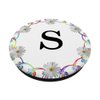 Cell Phone Pop Out Holder,Floral White Daisy Flower Letter S PopSockets Grip and Stand for Phones and Tablets