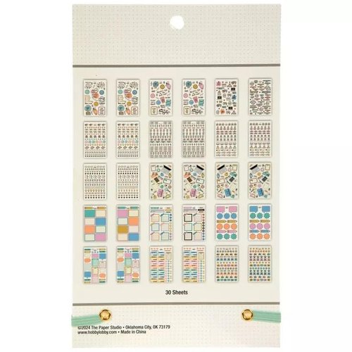 The Paper Studio Office Calendar Planner Accessories; Multi-Color, Easy to Peel; Journal and Scrapbook Supplies; Planner Sticker Flip Book with an Elastic Closure (Teacher, 30 Sheets)
