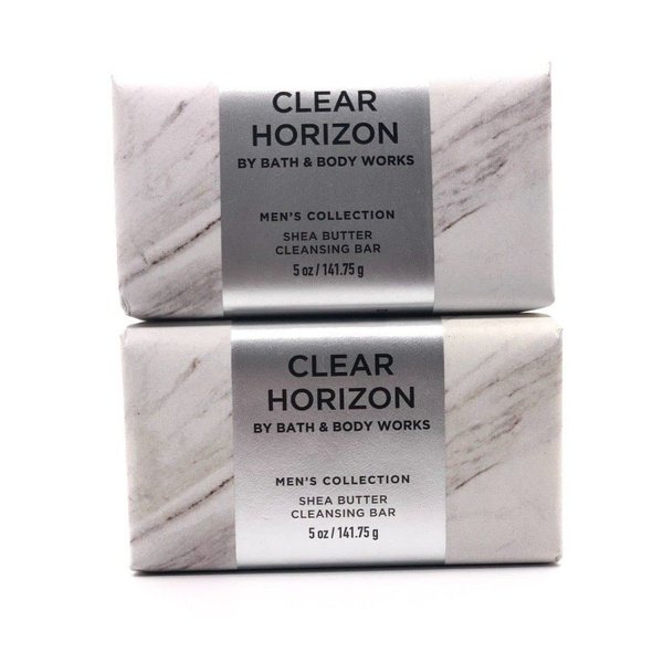 Bath and Body Works Men's Collection CLEAR HORIZON Shea Butter Cleansing Bar - Lot Of 2 - Full Size