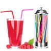 Plastic Straw Dispenser and 100 Pcs Drinking Straw Organizer Container with Stainless Steel Lid Transparent Drinking Straw Holder Striped Plastic Straw Plastic Drinking Straw (Bright Colors)