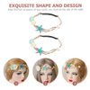 KALLORY 2pcs Seashell Headband, Elastic Ocean Hair Band Star Shell Hair Wreath Bohemian Headdress for Girls