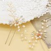Braveamor Bridal Hair Accessories Wedding Pearls Hair Pins Crystal Rhinestone Headpieces Hair Piece Hair Side Comb for Bride Bridesmaid (24 Pack)(Rose Gold)