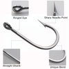 Fishing Hooks Big Game Tuna Hooks 10pcs Extra Strong Stainless Steel Forged Hooks Saltwater Fishing Tackle (4/0-10pcs)