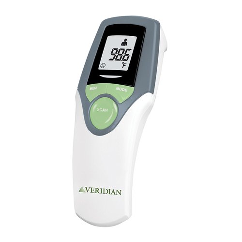 Veridian Healthcare Infrared Thermometer | Forehead Measurements | 1-Second Readout | Hygienic Non-Contact | Whole Family Care | 3-Year Warranty