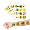 Sunflower Temporary Tattoos First Birthday Party Decorations Supplies Favors 96 PCS 8 Sheets Cute Fake Tattoo Stickers Party Games For Children Kids Boys Girls School Gifts Rewards Home Activity