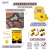 LOLO TOYS 20-Piece Construction Truck & Road Play Mat Set: Toy Construction Vehicles & Costume with Hat for Boys & Girls, Includes 5 Small Metal Diecast Construction Vehicle Toys & Search Game