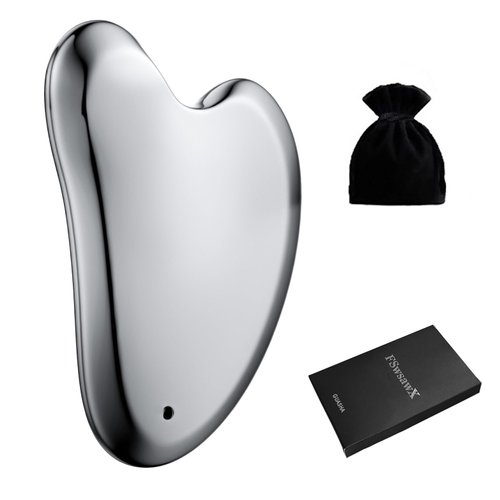 FSwsawX Terahertz Stone Gua sha Facial Tool，Natural Terahertz Gua sha Board