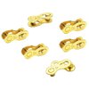 ZHIQIU 5 Pairs Bike Chain Quick Missing Link for 1/6/7/8/9/10/11/12 Speed Chain Reusable Steel Bike Chain Link Silver，Rainbow&Gold (6,7,8 Speed, Gold, 5)